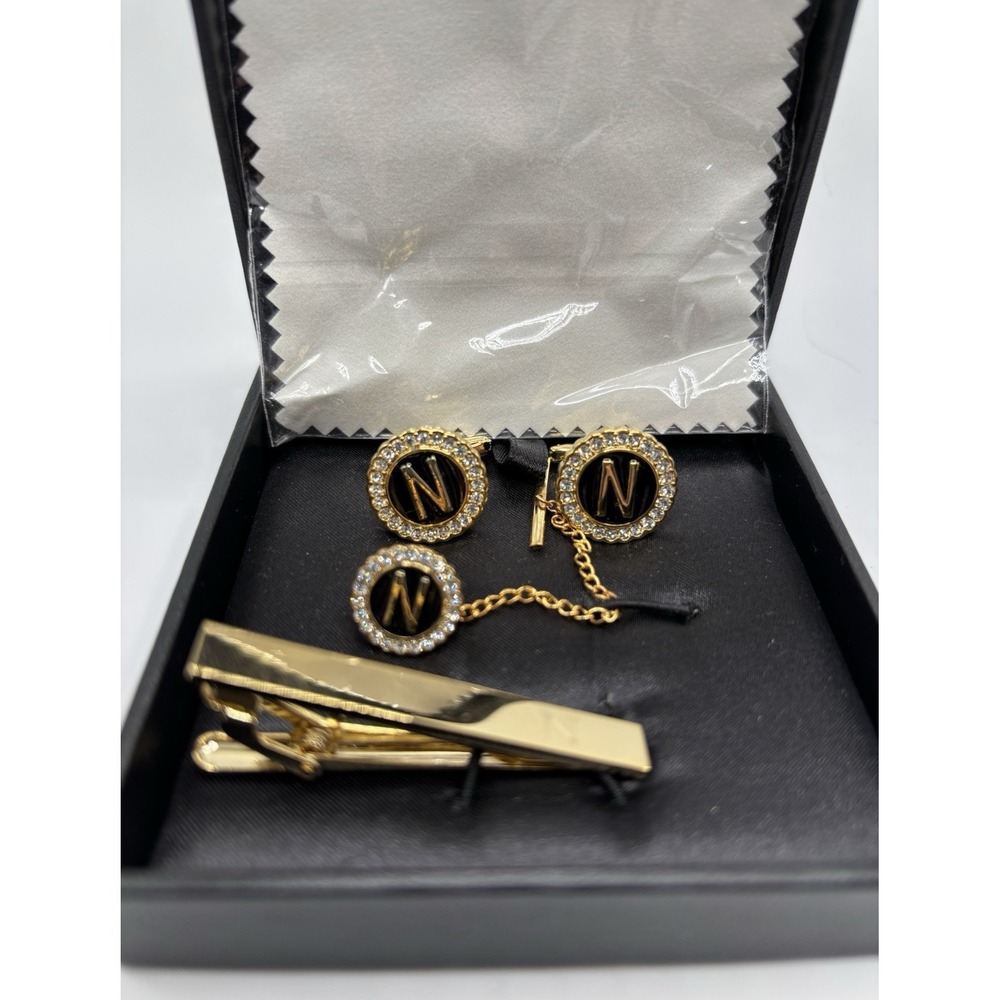 HAWSON Tie Clips, Cufflinks, Tie Tack & Lapel Pins for Men-Suitable for N-4pcs